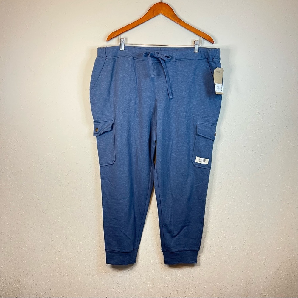 Frye And Co Women's Heritage Plus Size Cargo Blue Jogger Size 2X NWT